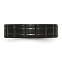 Titanium Brushed and Polished Black IP-plated 6mm Notched Band