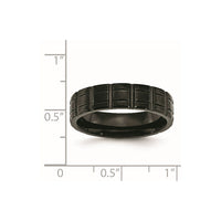 Titanium Brushed and Polished Black IP-plated 6mm Notched Band