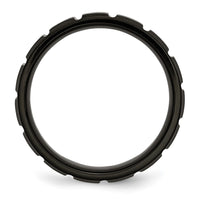Titanium Brushed and Polished Black IP-plated 8mm Notched Band