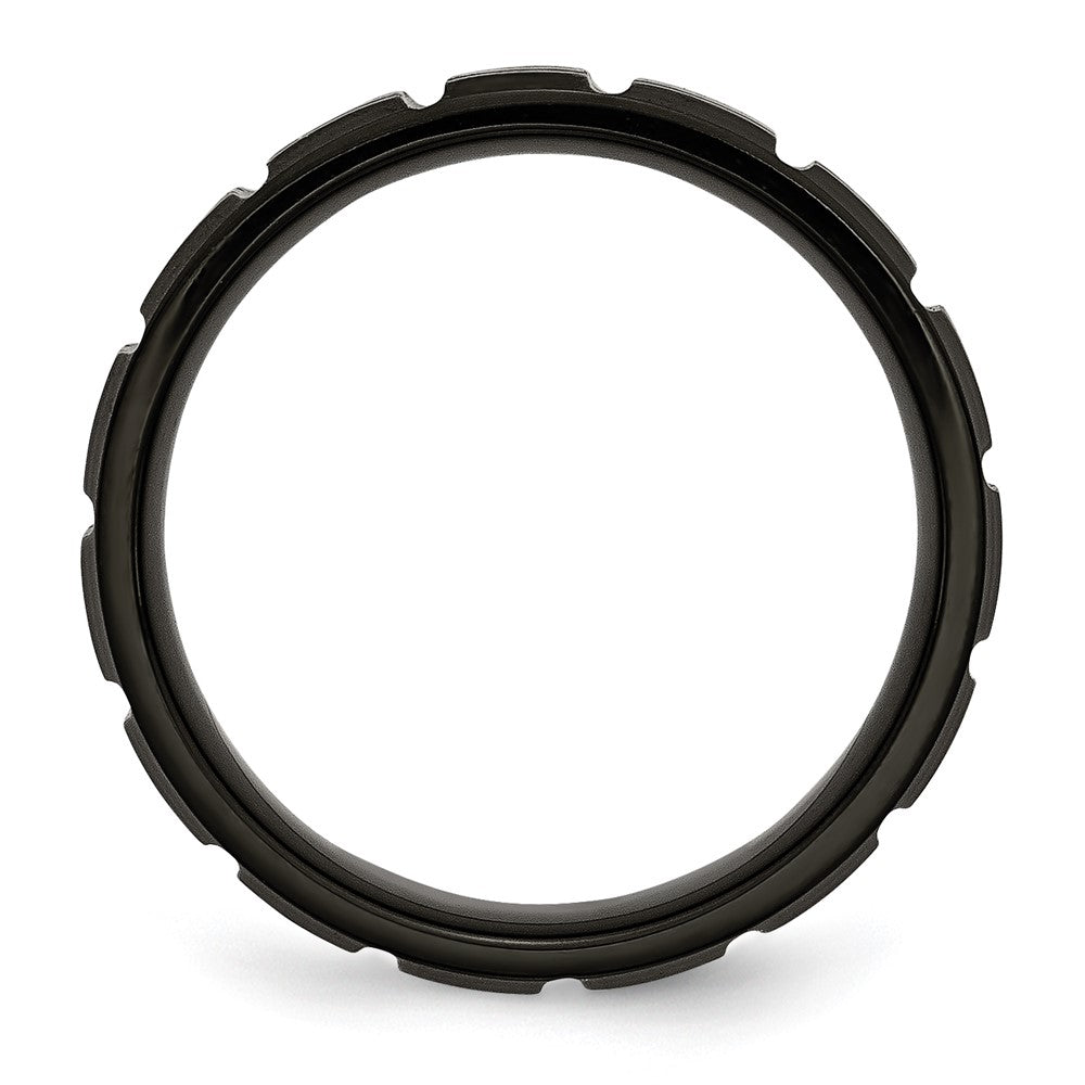 Titanium Brushed and Polished Black IP-plated 8mm Notched Band