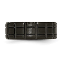 Titanium Brushed and Polished Black IP-plated 8mm Notched Band