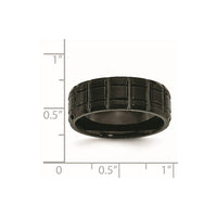 Titanium Brushed and Polished Black IP-plated 8mm Notched Band