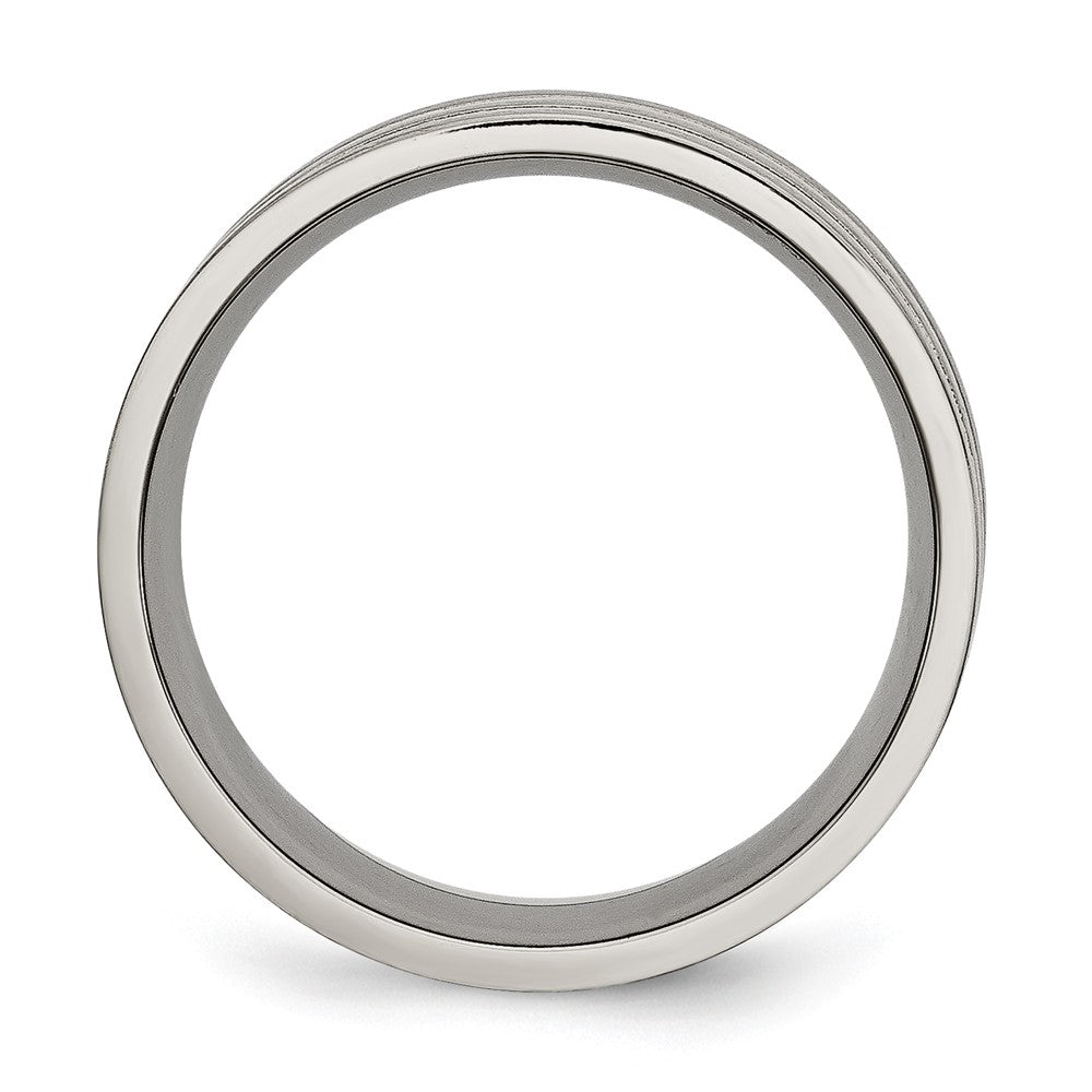 Titanium Brushed Yellow IP-plated 8mm Grooved Band