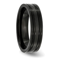 Titanium Brushed and Polished Black IP-plated 6mm Grooved Band