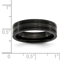 Titanium Brushed and Polished Black IP-plated 6mm Grooved Band