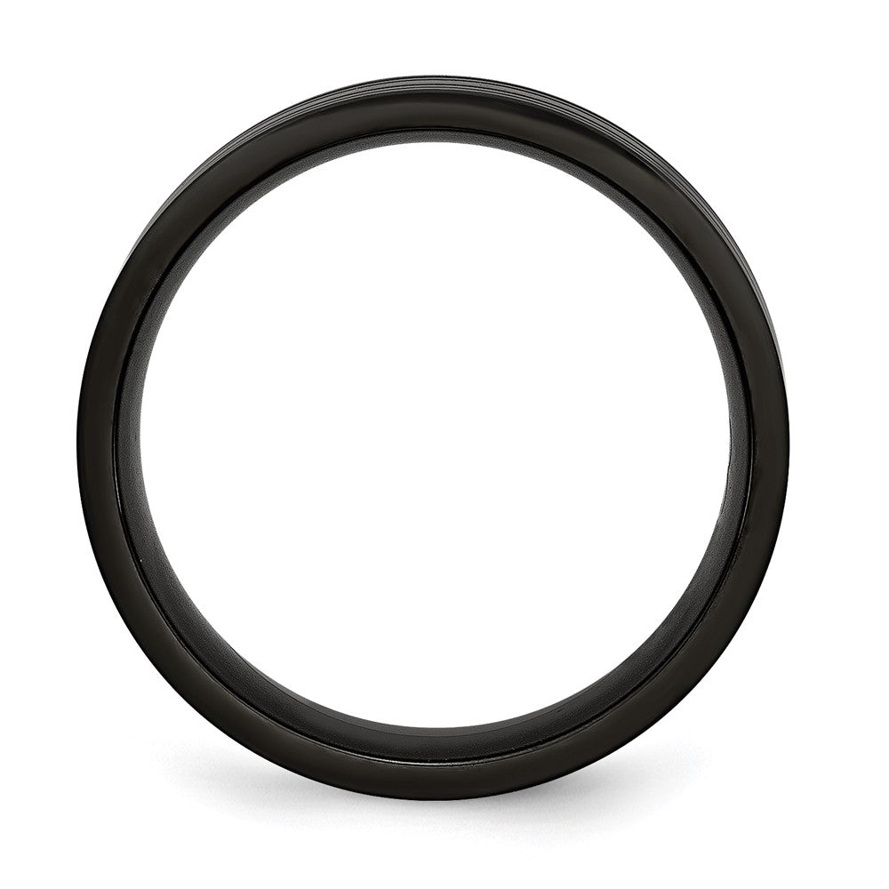 Titanium Brushed and Polished Black IP-plated 8mm Grooved Band
