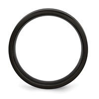 Titanium Brushed and Polished Black IP-plated 8mm Grooved Band