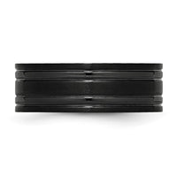 Titanium Brushed and Polished Black IP-plated 8mm Grooved Band