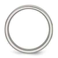 Titanium Polished 8mm Ridged Edge Band
