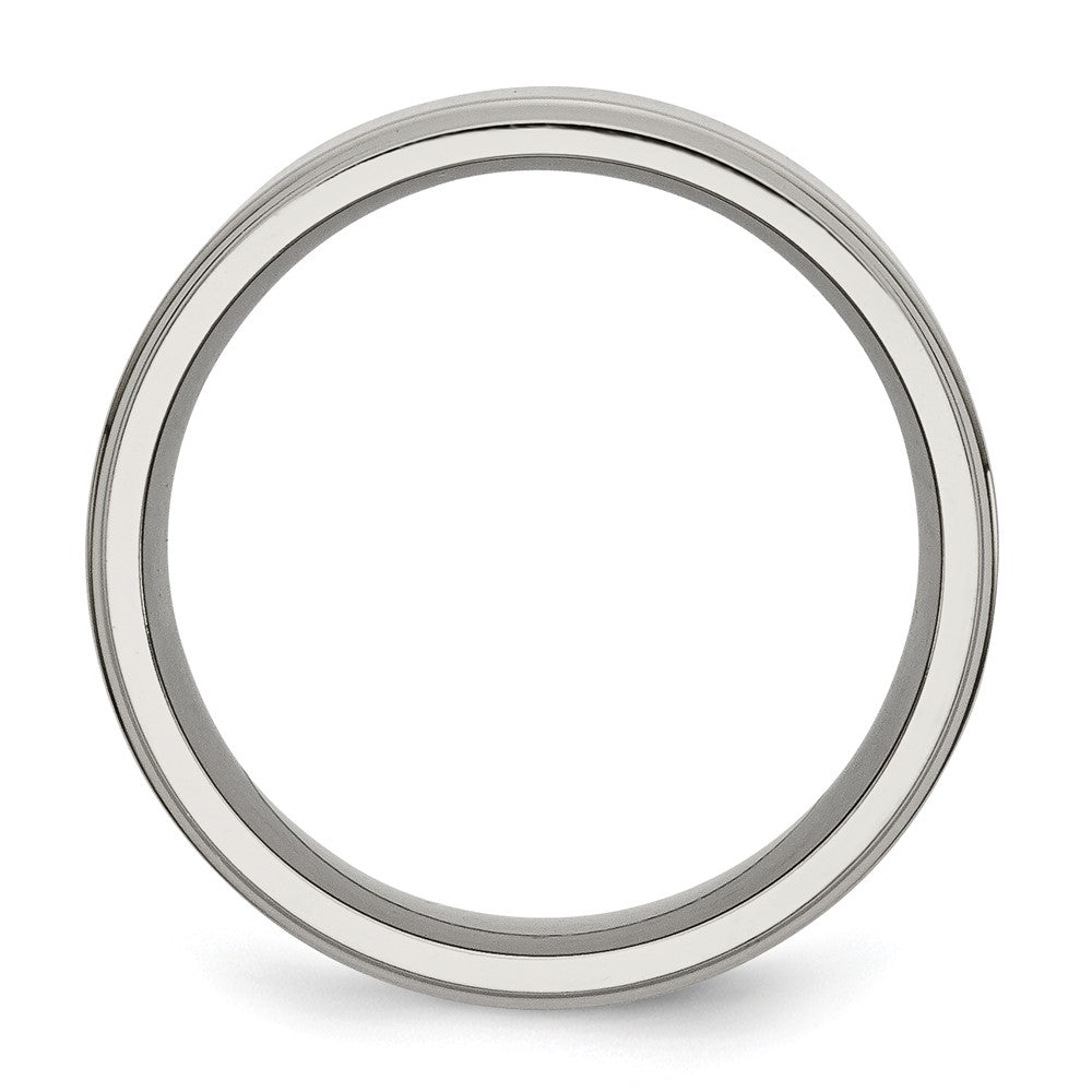 Titanium Polished 8mm Ridged Edge Band