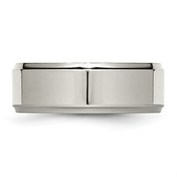 Titanium Polished 8mm Ridged Edge Band
