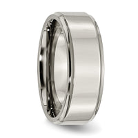 Titanium Polished 8mm Ridged Edge Band
