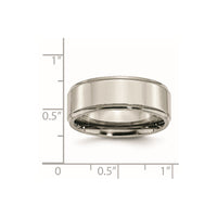 Titanium Polished 8mm Ridged Edge Band