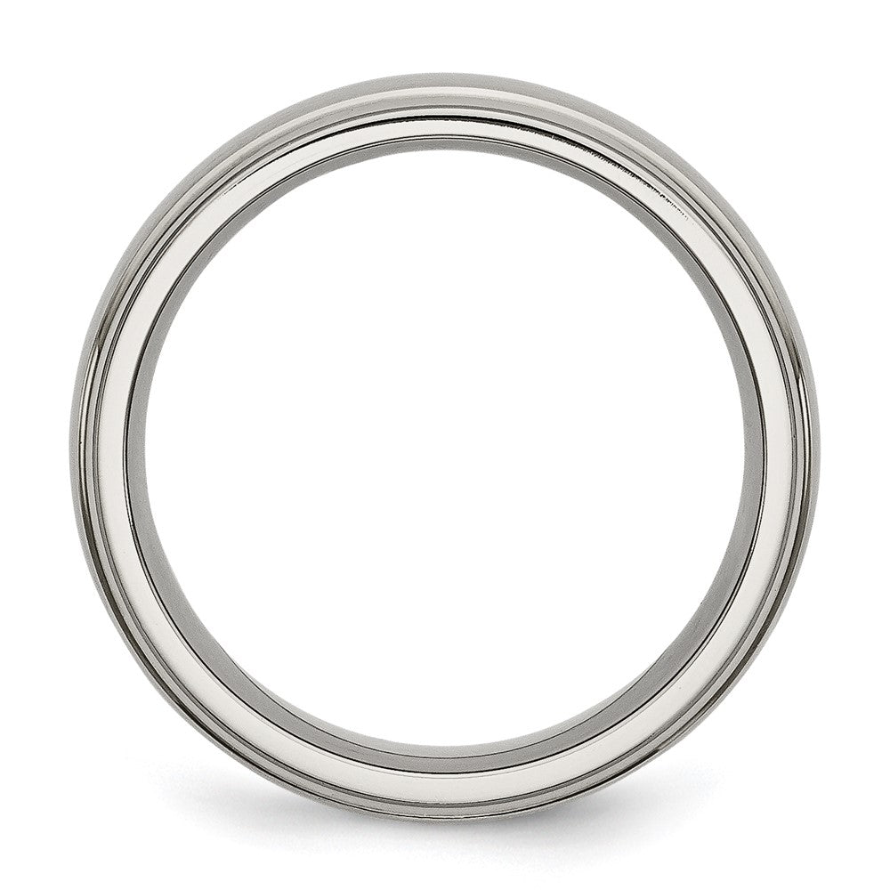 Titanium Brushed Center 7mm Ridged Edge Band