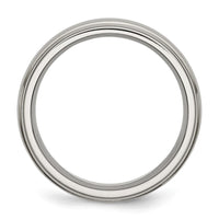 Titanium Brushed Center 7mm Ridged Edge Band