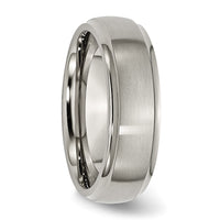 Titanium Brushed Center 7mm Ridged Edge Band