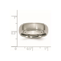 Titanium Brushed Center 7mm Ridged Edge Band