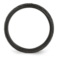Titanium Brushed and Polished Hammered Black IP-plated 8mm Band