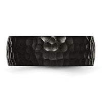 Titanium Brushed and Polished Hammered Black IP-plated 8mm Band