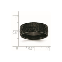 Titanium Brushed and Polished Hammered Black IP-plated 8mm Band
