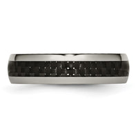 Titanium Polished w/Black Carbon Fiber Inlay 6mm Band