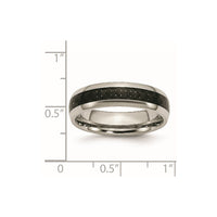 Titanium Polished w/Black Carbon Fiber Inlay 6mm Band