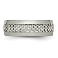 Titanium Polished w/Grey Carbon Fiber Inlay 8mm Band