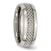 Titanium Polished w/Grey Carbon Fiber Inlay 8mm Band