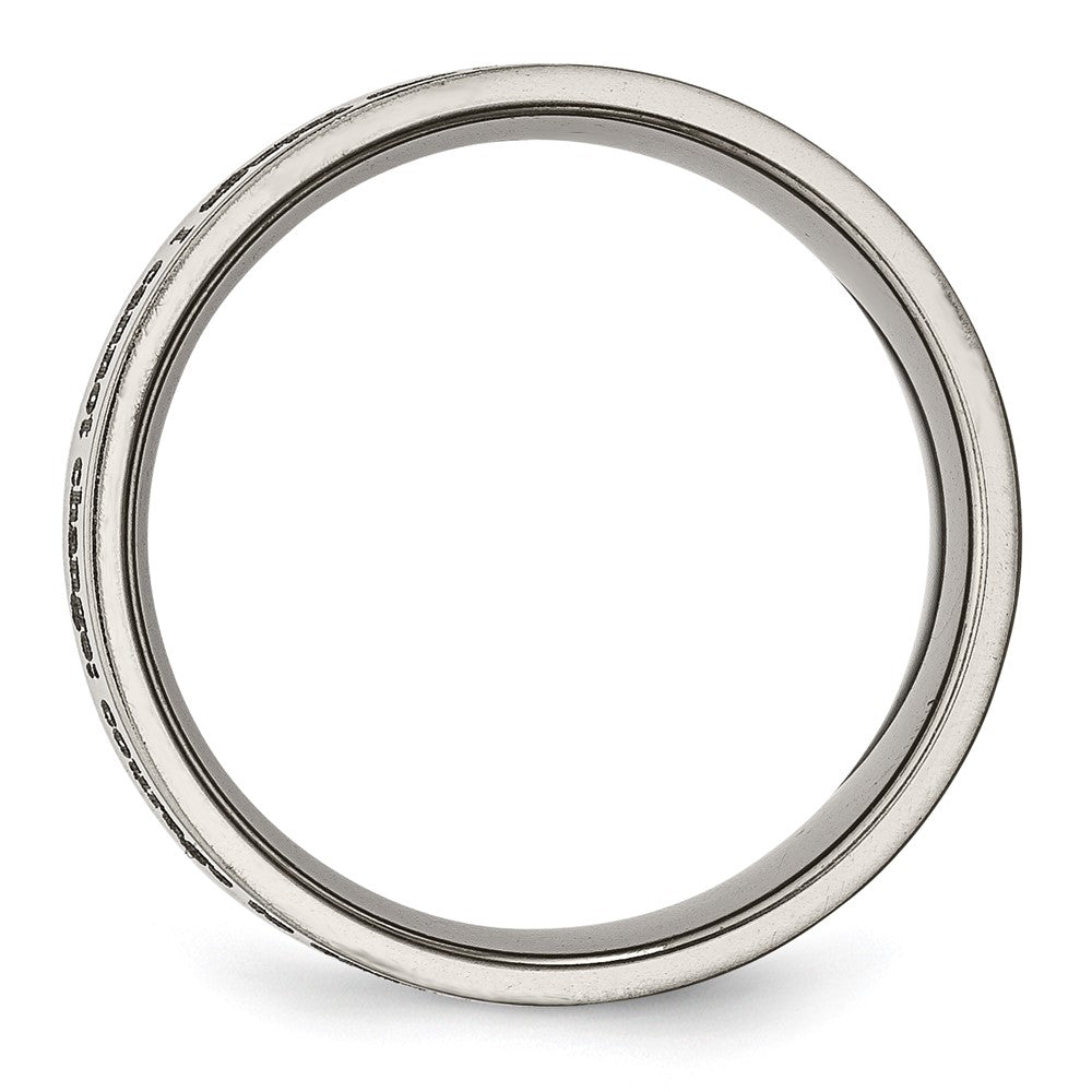 Titanium Polished Serenity Prayer Laser Design 8mm Flat Band