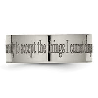 Titanium Polished Serenity Prayer Laser Design 8mm Flat Band