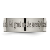 Titanium Polished Serenity Prayer Laser Design 8mm Flat Band
