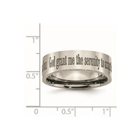 Titanium Polished Serenity Prayer Laser Design 8mm Flat Band