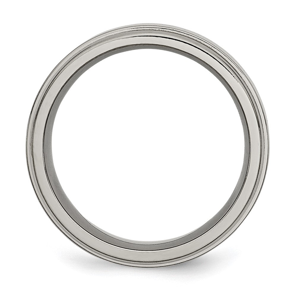 Titanium Polished 8mm Grooved Edge Band