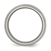 Titanium Polished 8mm Grooved Edge Band