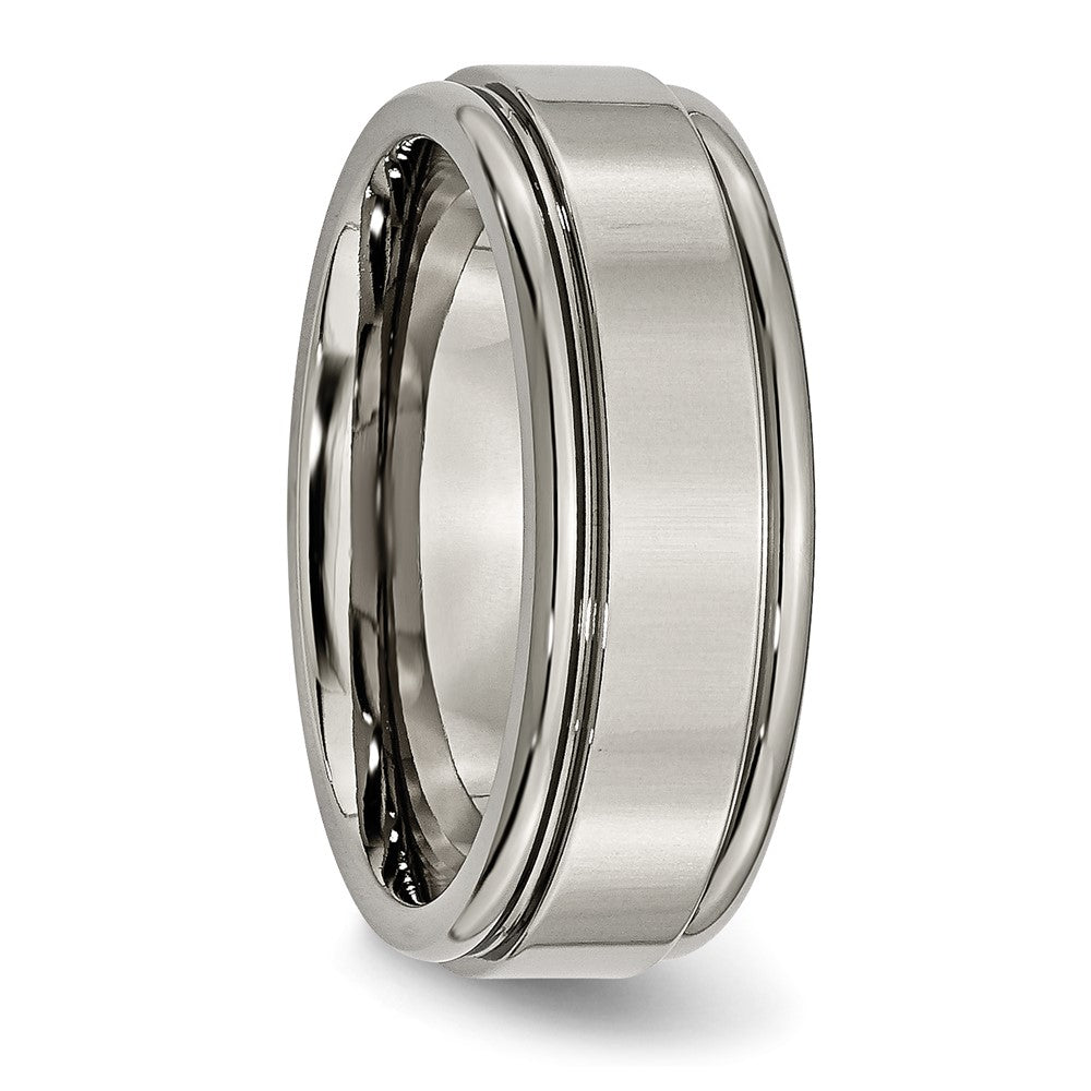 Titanium Polished 8mm Grooved Edge Band