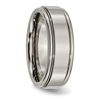 Titanium Polished 8mm Grooved Edge Band