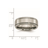 Titanium Polished 8mm Grooved Edge Band