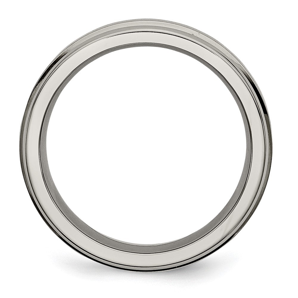 Titanium Satin and Polished 6mm Grooved Edge Band
