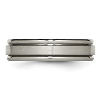 Titanium Satin and Polished 6mm Grooved Edge Band