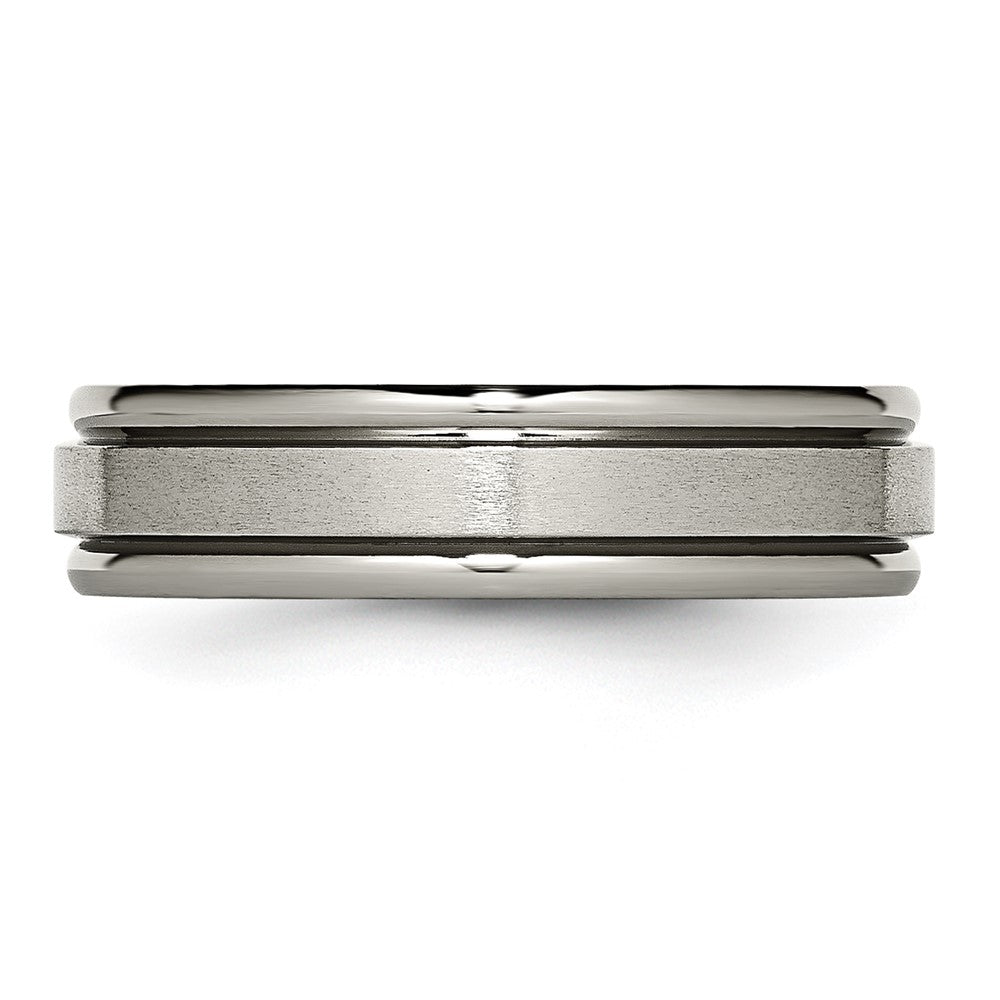 Titanium Satin and Polished 6mm Grooved Edge Band