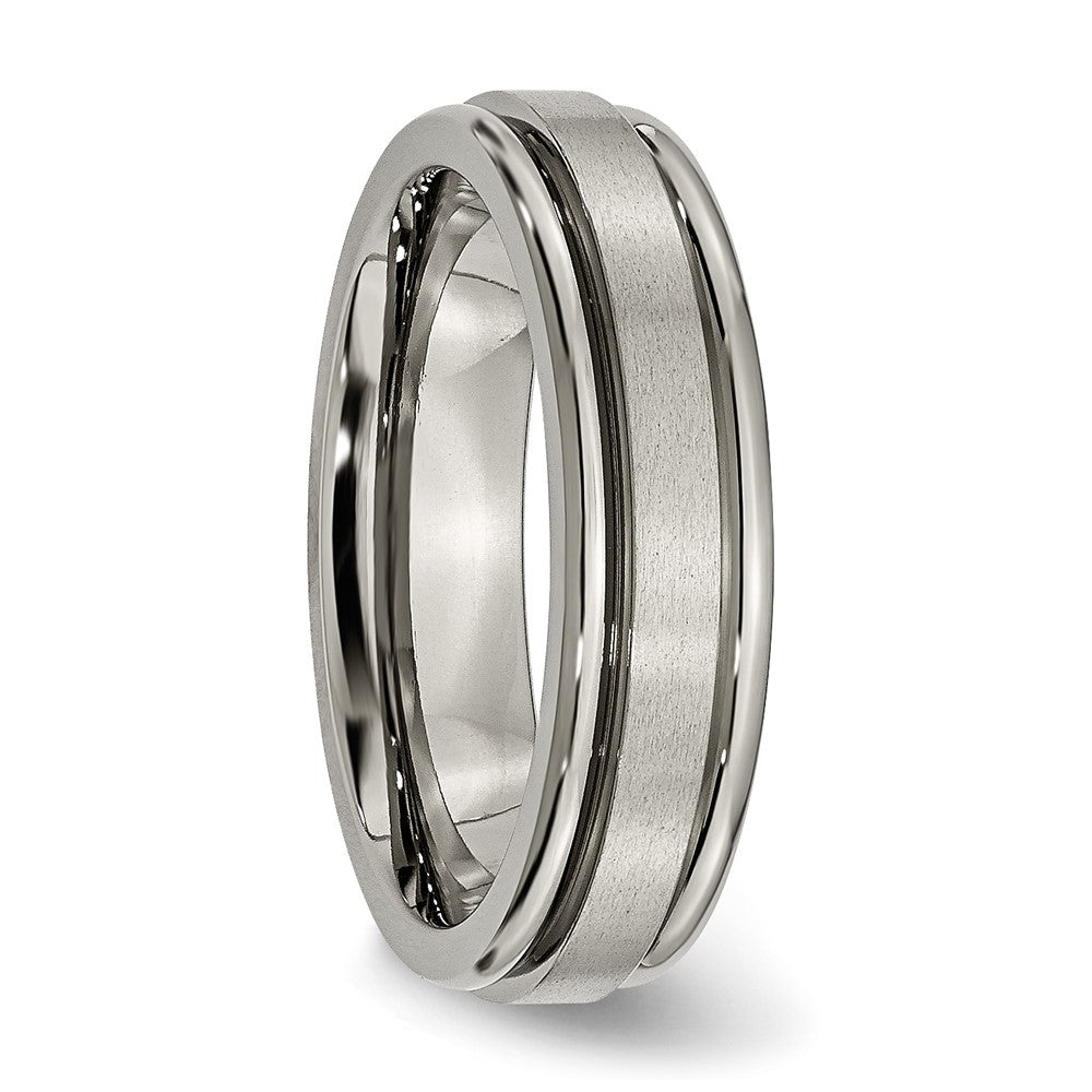 Titanium Satin and Polished 6mm Grooved Edge Band
