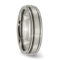 Titanium Satin and Polished 6mm Grooved Edge Band