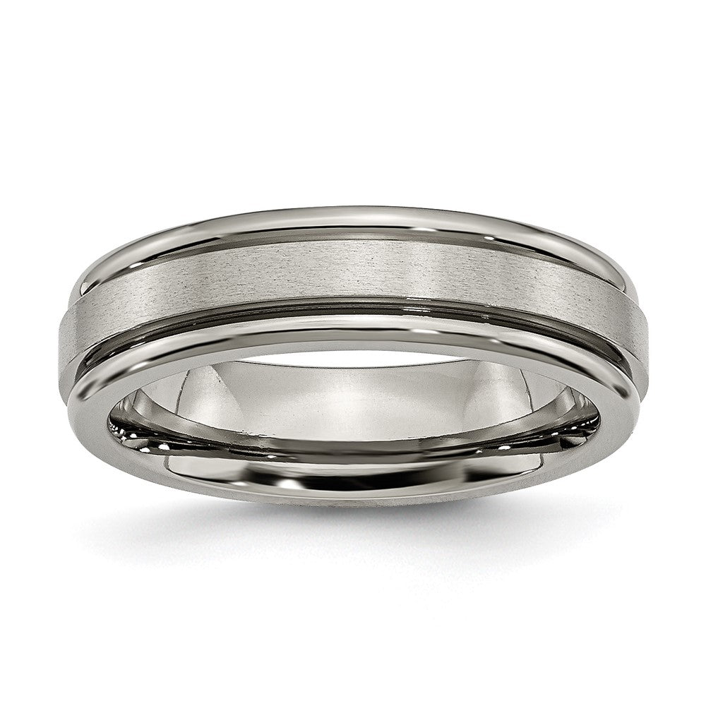 Titanium Satin and Polished 6mm Grooved Edge Band