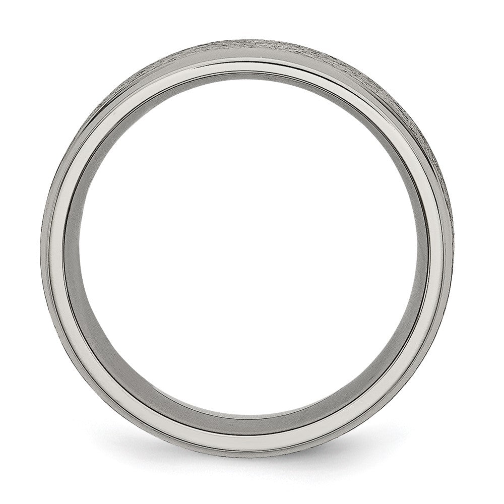 Titanium Brushed Center 8mm Ridged Edge Band