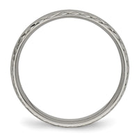 Titanium Polished Grooved 5mm Criss Cross Design Band