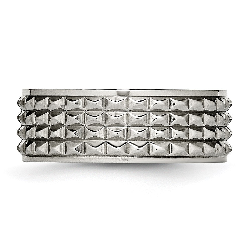Titanium Polished 8mm Studded Band