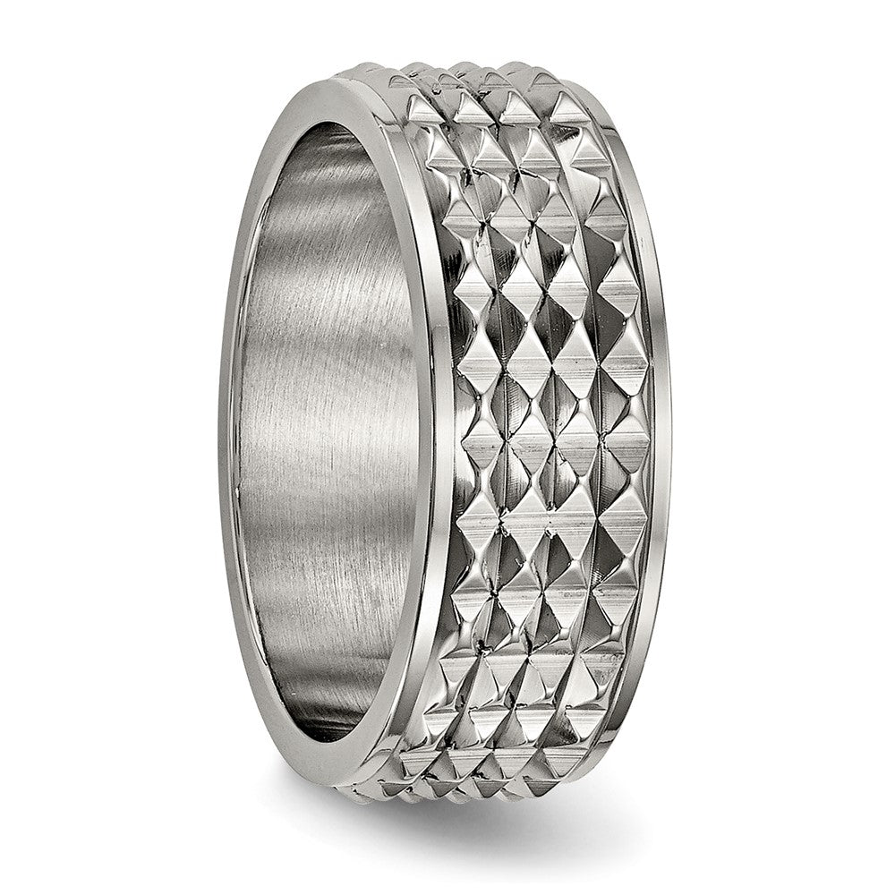 Titanium Polished 8mm Studded Band
