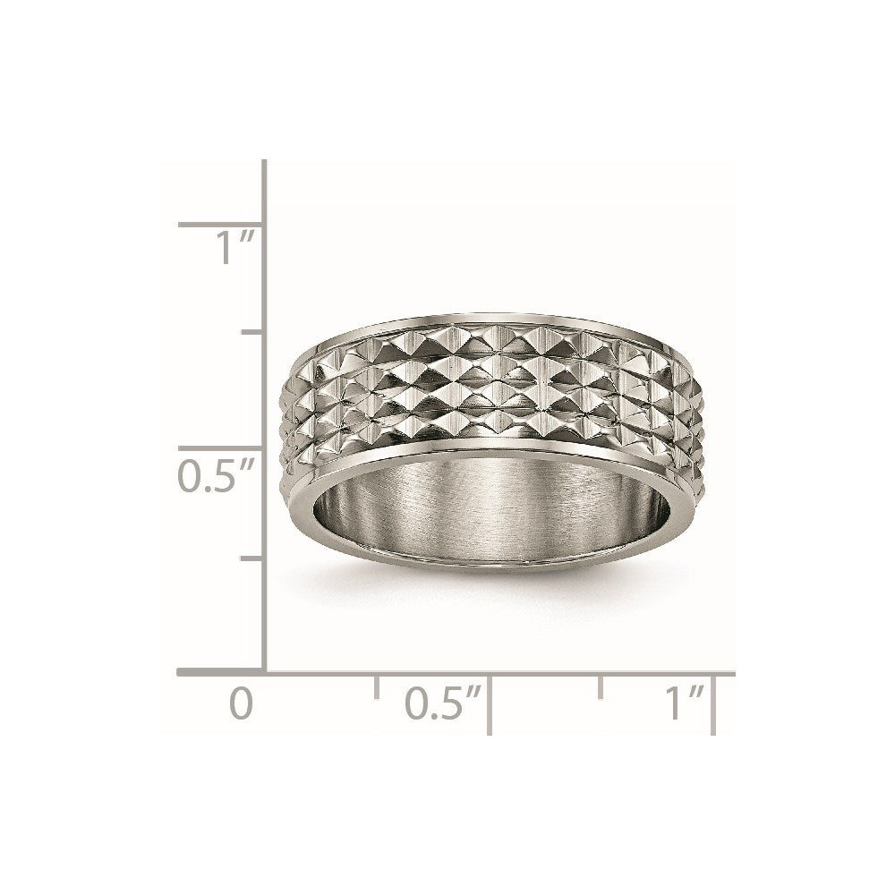 Titanium Polished 8mm Studded Band