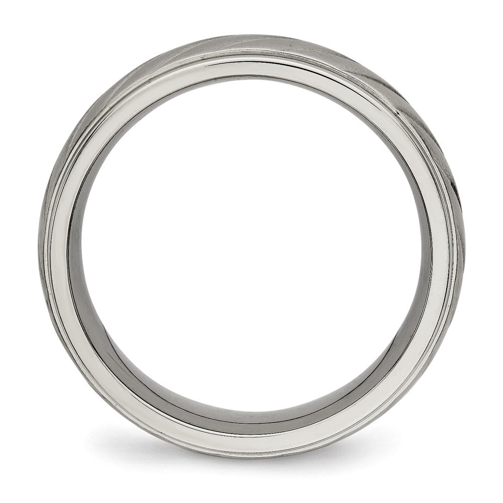 Titanium Brushed and Polished 7mm Grooved Band