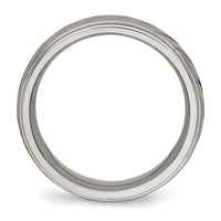 Titanium Brushed and Polished 7mm Grooved Band